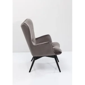 Sale KARE Design Armchair Black Vicky Velvet Grey