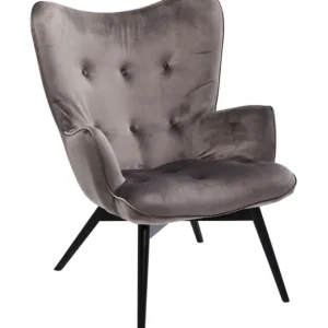Sale KARE Design Armchair Black Vicky Velvet Grey