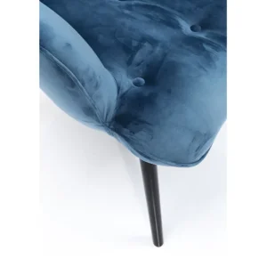 Best KARE Design Armchair Black Vicky Velvet Bluegreen