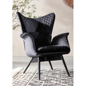 Outlet KARE Design Armchair Tudor Velvet Black