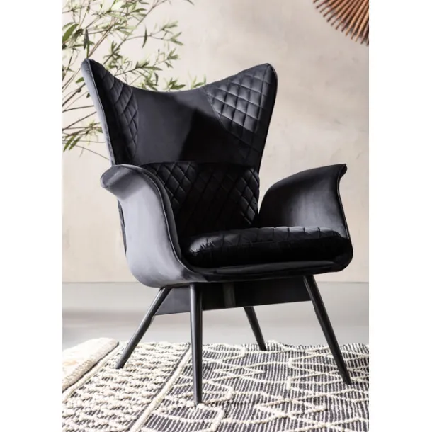 armchair_tudor_velvet_bla_2.webp Outlet KARE Design Armchair Tudor Velvet Black