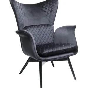 Outlet KARE Design Armchair Tudor Velvet Black