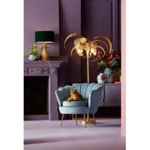 Online KARE Design Armchair Water Lily Gold Aqua