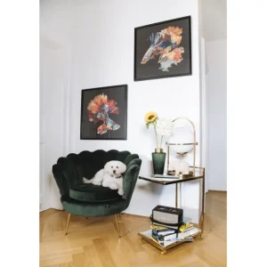 Online KARE Design Armchair Water Lily Gold Dark Green