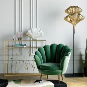 Online KARE Design Armchair Water Lily Gold Dark Green