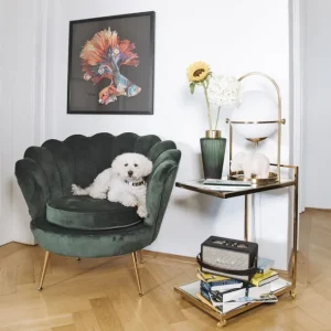 Online KARE Design Armchair Water Lily Gold Dark Green