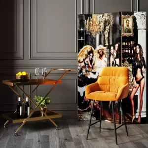 Discount KARE Design Bar Chair Bristol Yellow 69cm