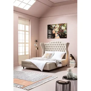 Discount KARE Design Bed City Spirit Linen Natural 180x200cm