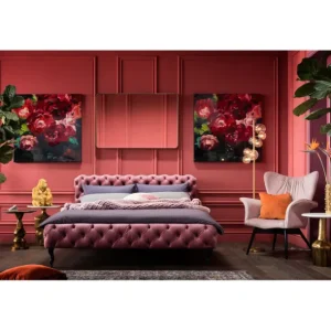 Fashion KARE Design Bed Desire Velvet Mauve 180x200cm