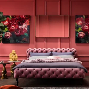 Fashion KARE Design Bed Desire Velvet Mauve 180x200cm