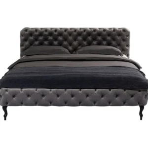 Hot KARE Design Bed Desire Velvet Silver Grey 180x200 cm