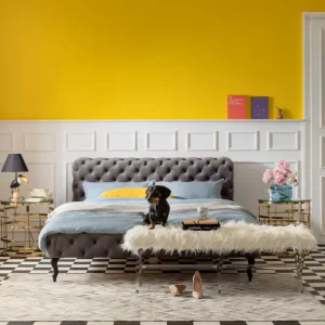 Hot KARE Design Bed Desire Velvet Silver Grey 160x200 cm