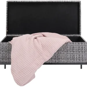 Fashion KARE Design Bench Buttons Storage B&W Small