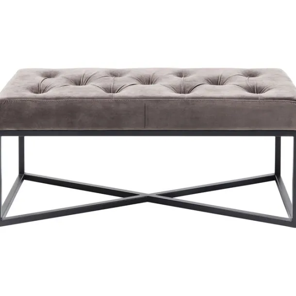 bench_crossover_grey_blac_0.webp Hot KARE Design Bench Crossover Grey Black 90x40cm