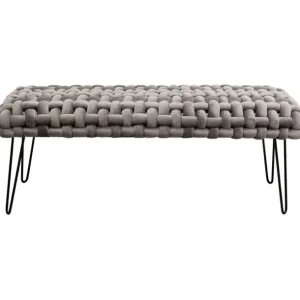 Discount KARE Design Bench Weave Grey 128cm