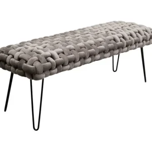 Discount KARE Design Bench Weave Grey 128cm