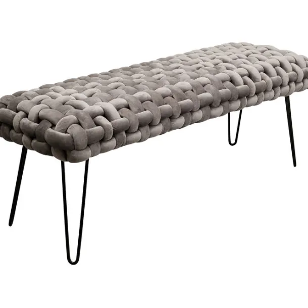 bench_weave_grey_cm_1.webp Discount KARE Design Bench Weave Grey 128cm
