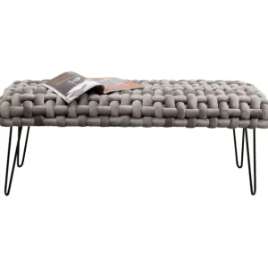 Discount KARE Design Bench Weave Grey 128cm