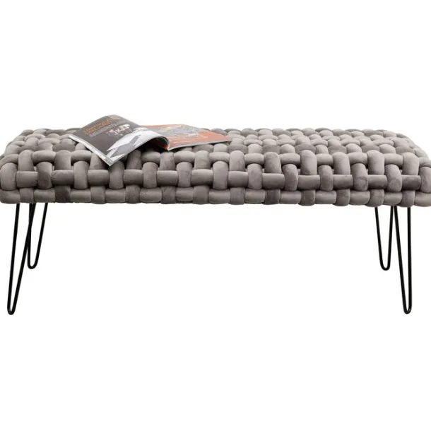 bench_weave_grey_cm_2.webp Discount KARE Design Bench Weave Grey 128cm