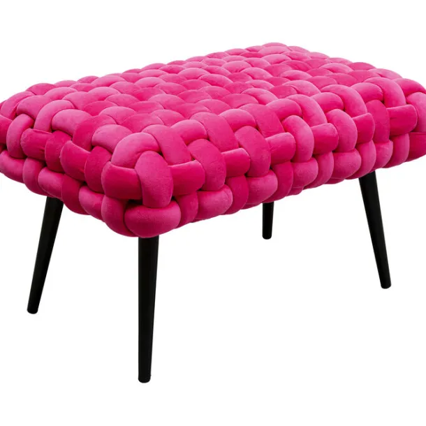 bench_weave_pink_cm_1.webp Sale KARE Design Bench Weave Pink 66cm