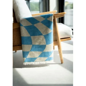 Clearance KARE Design Blanket Checker Blue Green 170x130cm