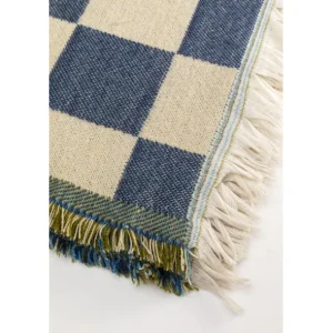 Clearance KARE Design Blanket Checker Blue Green 170x130cm