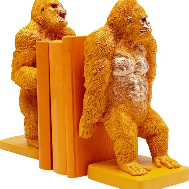 bookend_gorilla_orange_se_2.webp Hot KARE Design Bookend Gorilla Orange (2/Set)