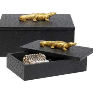 Best KARE Design Box Crocodile Black (2/Set)
