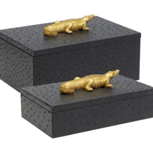 Best KARE Design Box Crocodile Black (2/Set)