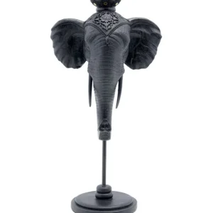 Clearance KARE Design Candle Holder Elephant Head Black 49cm