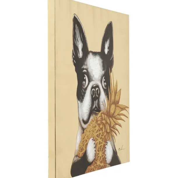 canvas_picture_dog_with_p_2.webp Sale KARE Design Canvas Picture Dog with Pineapple 80x80cm