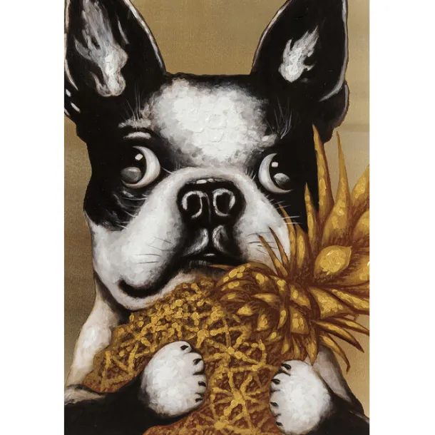 canvas_picture_dog_with_p_3.webp Sale KARE Design Canvas Picture Dog with Pineapple 80x80cm