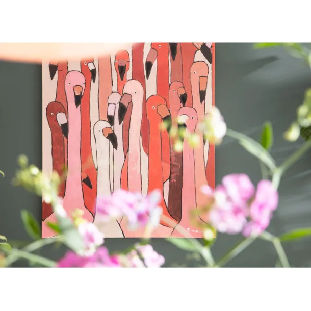 canvas_picture_flamingo_m_3.webp Fashion KARE Design Canvas Picture Flamingo Meeting 90x120cm