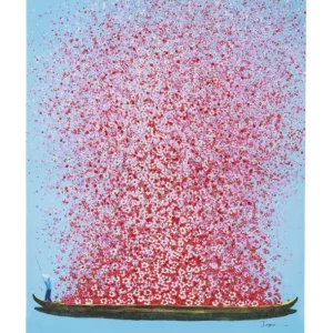 Sale KARE Design Canvas Picture Flower Boat Blue Pink 80x100cm