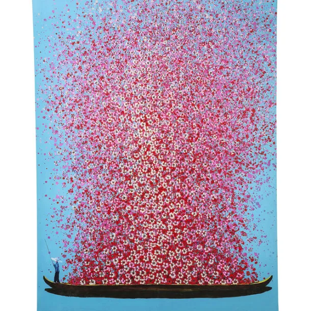 canvas_picture_flower_boa_0-2.webp Sale KARE Design Canvas Picture Flower Boat Blue Pink 120x160cm