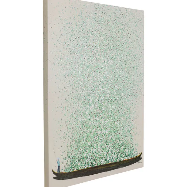 canvas_picture_flower_boa_2-5.webp Online KARE Design Canvas Picture Flower Boat Beige Green 80x100cm