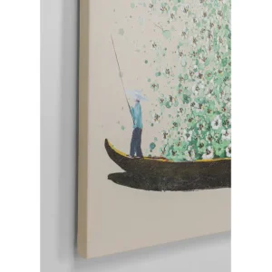 Hot KARE Design Canvas Picture Flower Boat Beige Green 120x160cm