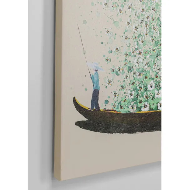 canvas_picture_flower_boa_4.webp Hot KARE Design Canvas Picture Flower Boat Beige Green 120x160cm