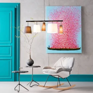 Sale KARE Design Canvas Picture Flower Boat Blue Pink 120x160cm