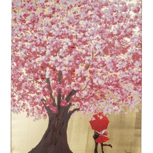Online KARE Design Canvas Picture Flower Couple Gold Pink 80x100cm