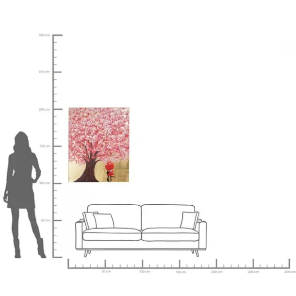 canvas_picture_flower_cou_2.webp Online KARE Design Canvas Picture Flower Couple Gold Pink 80x100cm
