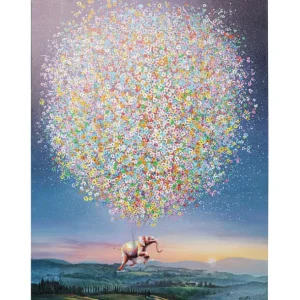 Outlet KARE Design Canvas Picture Flying Elephant At Night 120x160cm