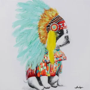 Best KARE Design Canvas Picture Headdress Dog 80x80cm