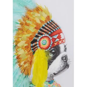 Best KARE Design Canvas Picture Headdress Dog 80x80cm