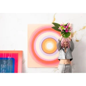 Outlet KARE Design Canvas Picture Tendency Circle Pink 120x120cm