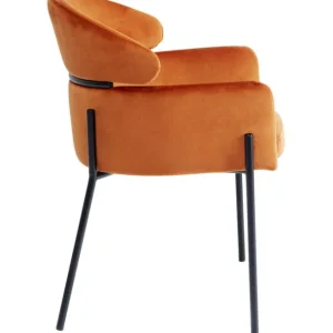 Hot KARE Design Chair with Armrest Alexia Velvet Orange