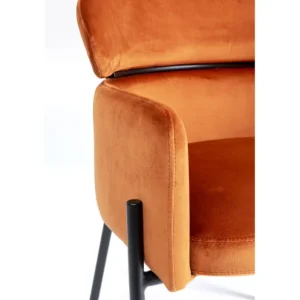 Hot KARE Design Chair with Armrest Alexia Velvet Orange