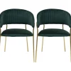 Online KARE Design Chair with Armrest Belle Velvet Green (2/Set)