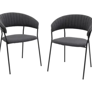 Discount KARE Design Chair with Armrest Belle Anthracite (2/Set)