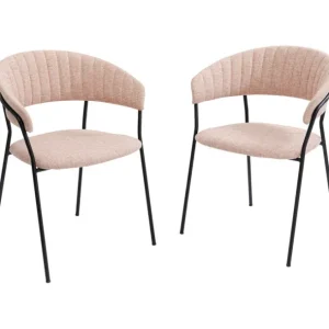 Fashion KARE Design Chair with Armrest Belle Rose (2/Set)